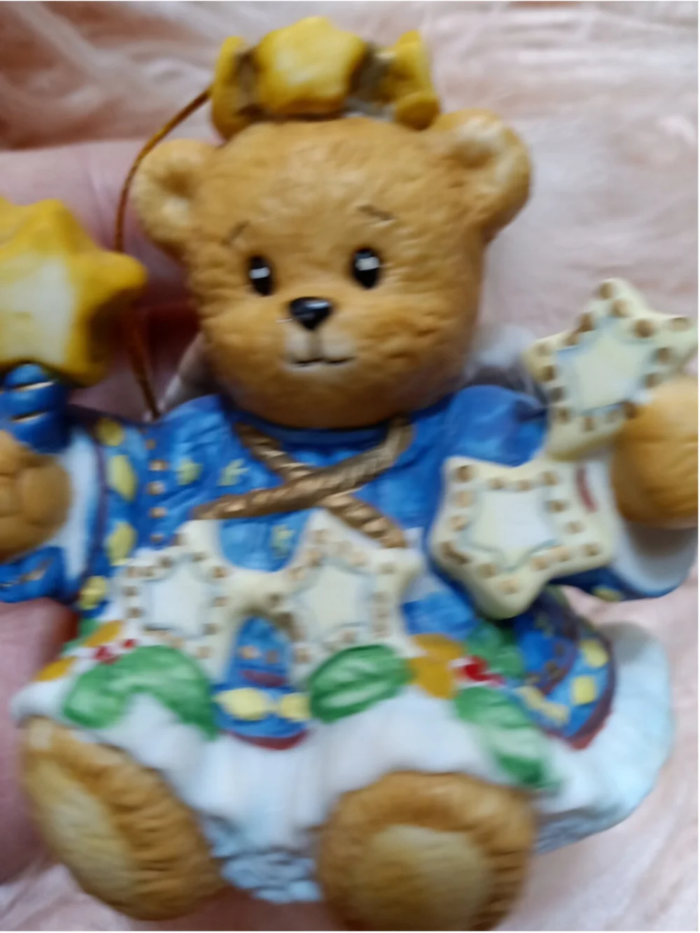 Lucy Rigg Angel Teddy Bear Porcelain FRANCES Chapeau Noelle Hanging Ornament